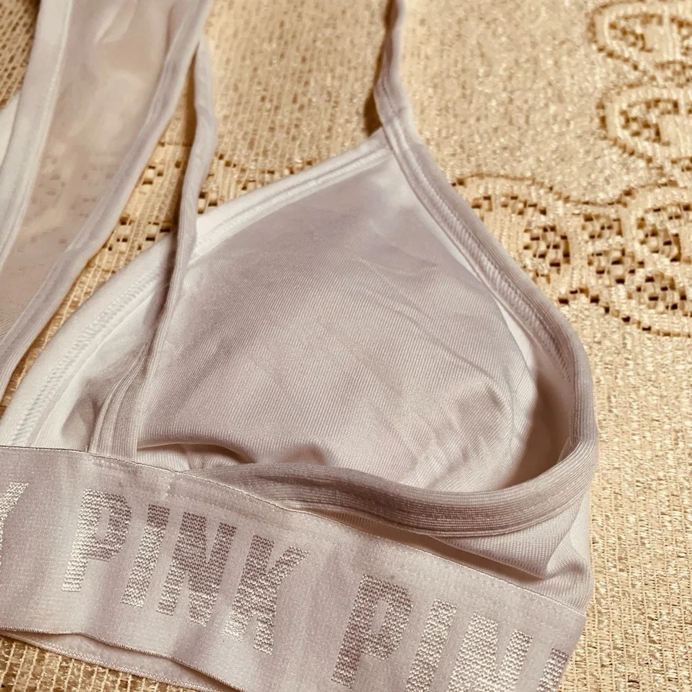 Pink Sport Womens White Strappy Bralette Size Small - Picture 8 of 10